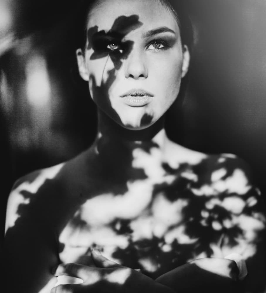 Woman in Leaf Shadows by Koki Jovanovic — canvas wall art