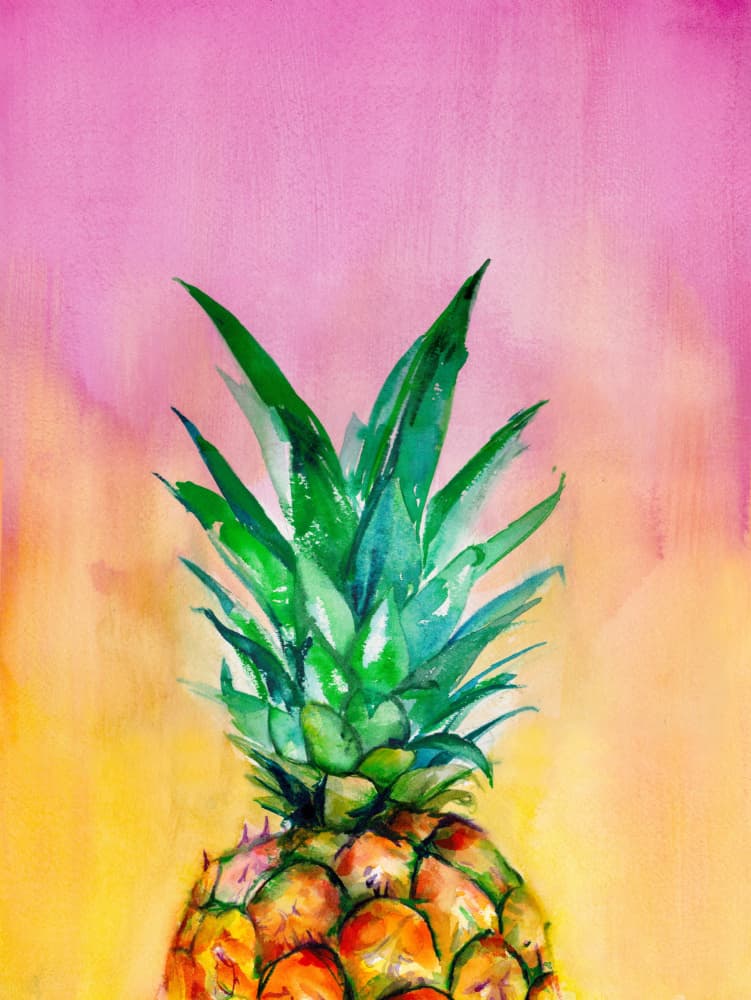 Vibrant Tropical Pineapple by Christine Lindstrom — canvas wall art