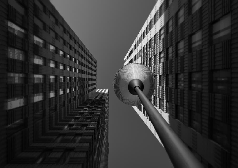 Urban Light Towers by Wim Schuurmans — canvas wall art