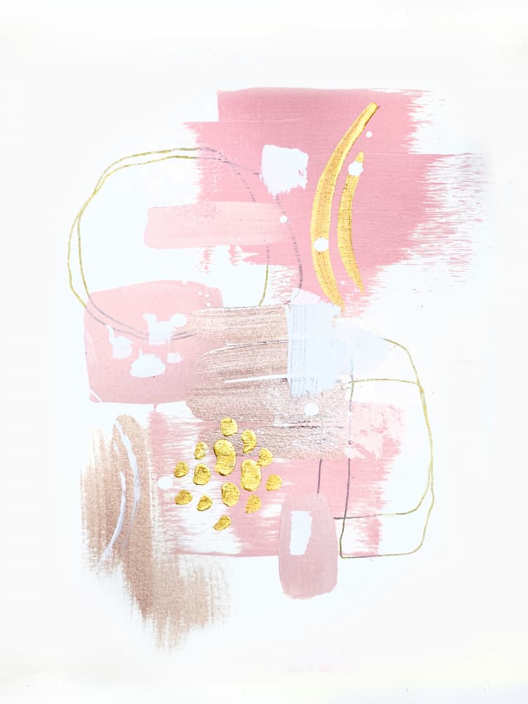 Blush Gold Abstract by Alyson Storms — canvas wall art