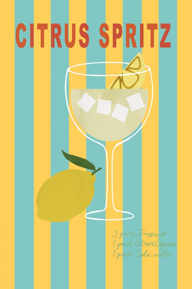 Bright Citrus Spritz by casa cartissi — canvas wall art