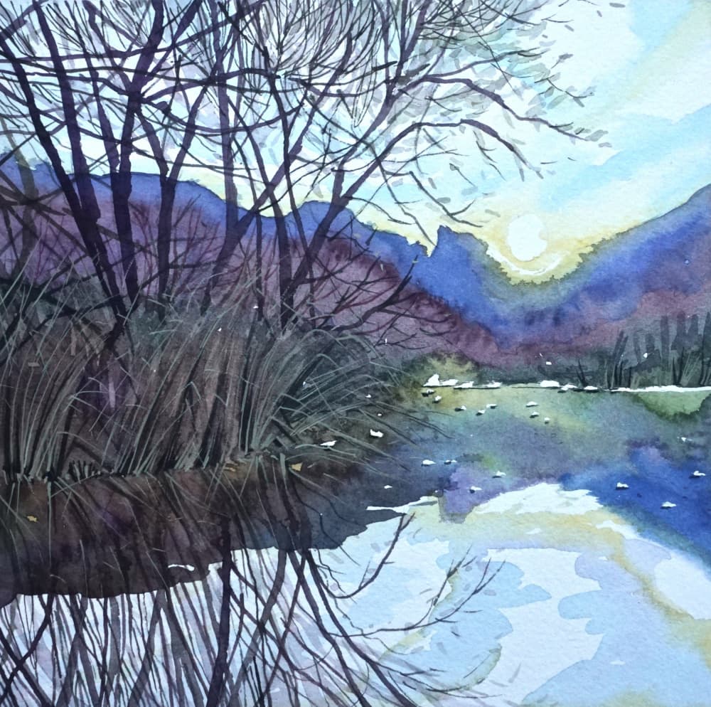 Tranquil Winter Dawn by Luisa Millicent — canvas wall art