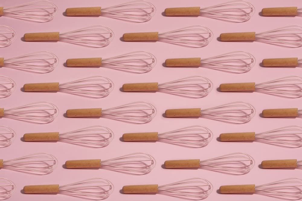 Pink Whisks Pattern by Julia Ramiro — canvas wall art