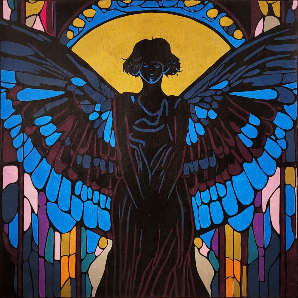 Ethereal Stained Glass Angel by Vivian Kim — canvas wall art