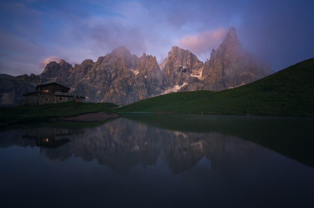 Twilight Mountain Lake by David Martin Castan — canvas wall art