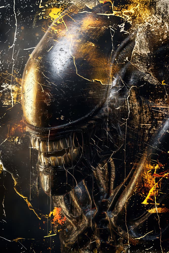 Ominous Golden Creature by Rafal Kulik — canvas wall art
