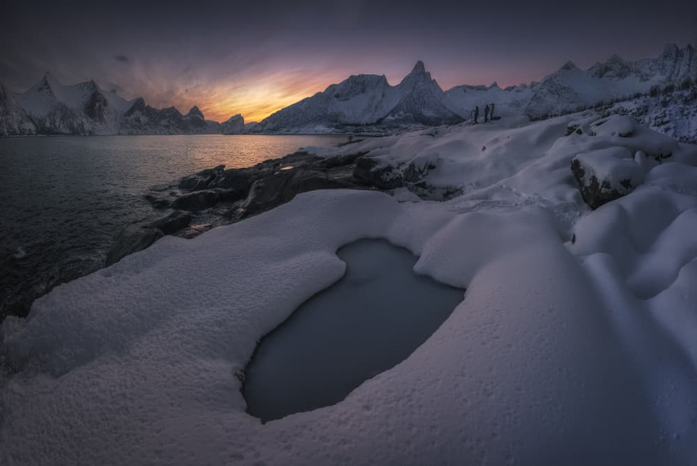 Snowy Peaks Sunset by Carlos Gonzalez — canvas wall art