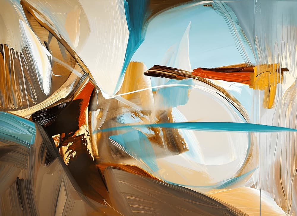 Abstract Teal Movement by Avanesova Elena — canvas wall art