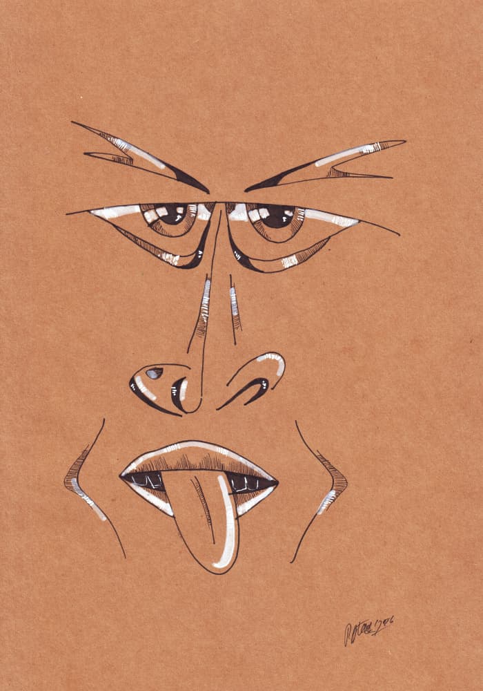 Goofy Tongue Expression by Rafal Kulik — canvas wall art