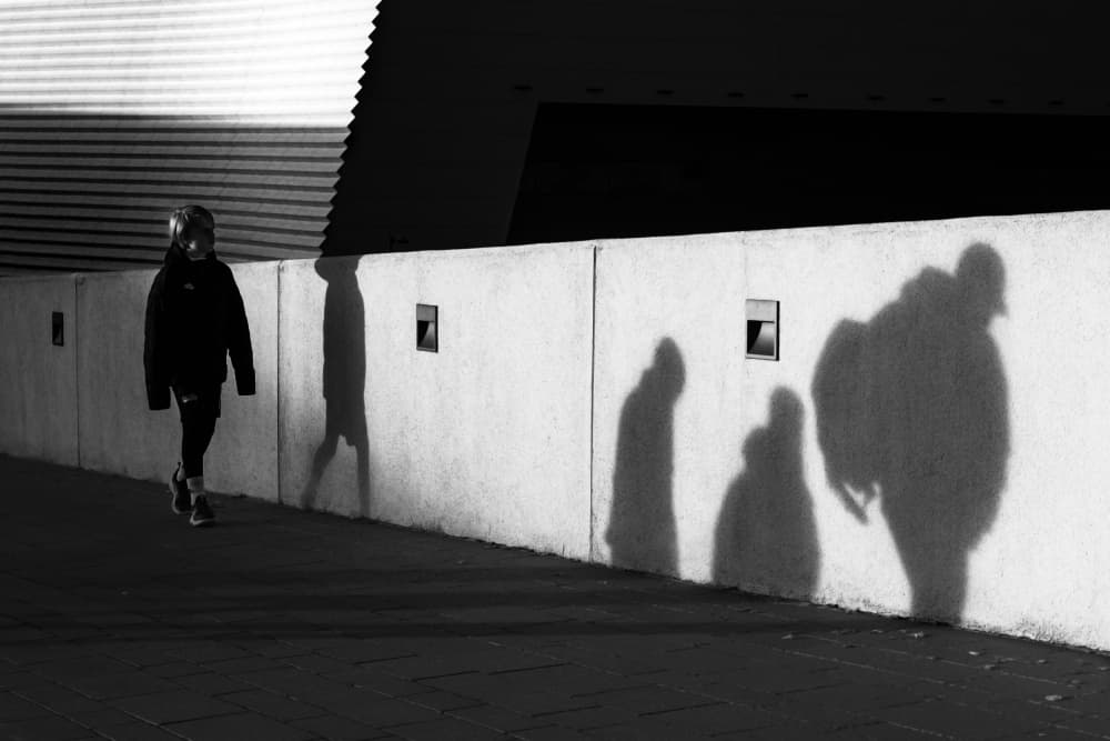 Urban Shadows Walk by Anna Niemiec — canvas wall art