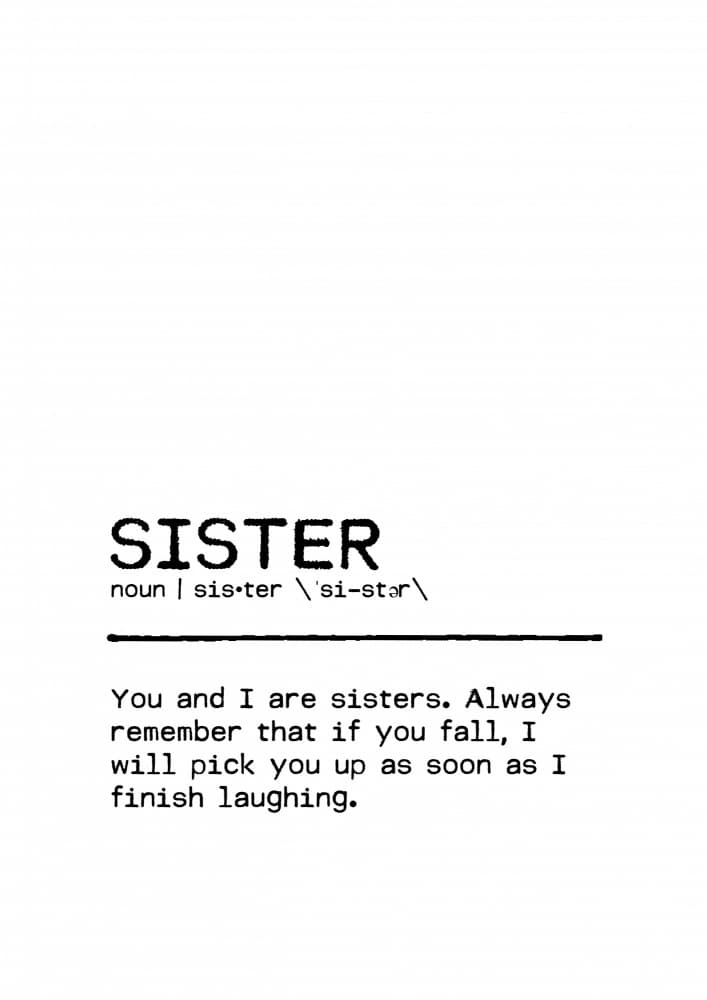 Sister Laughing Quote by Orara Studio — canvas wall art