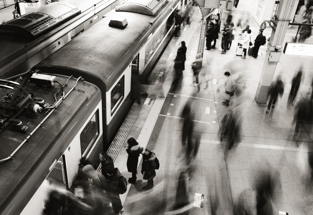 Dynamic Subway Movement by Reiko kiri — canvas wall art