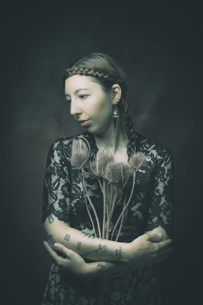 Pensive Thistle Portrait by Ruth Franke — canvas wall art