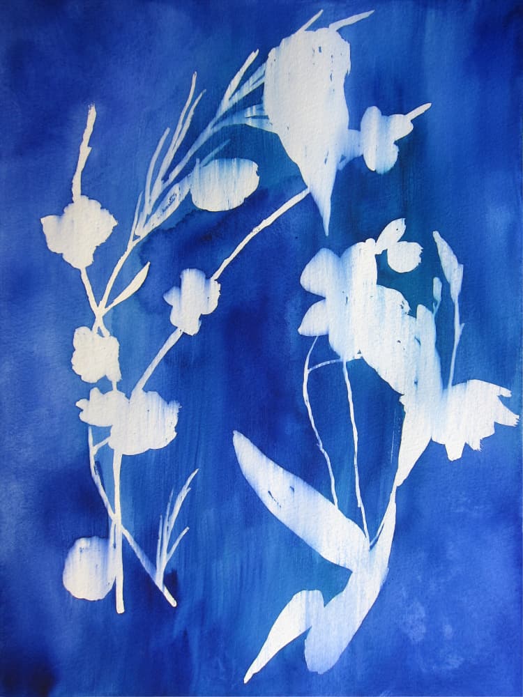 Indigo Botanical Silhouettes by Christine Lindstrom — canvas wall art