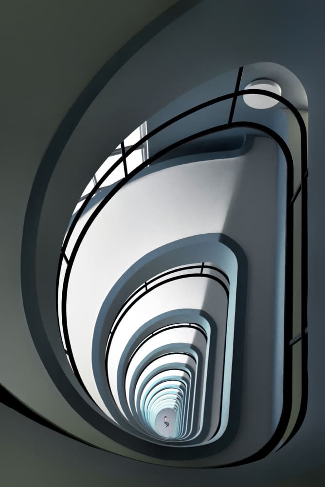 Geometric Stairwell Design by Jorge Pimenta — canvas wall art