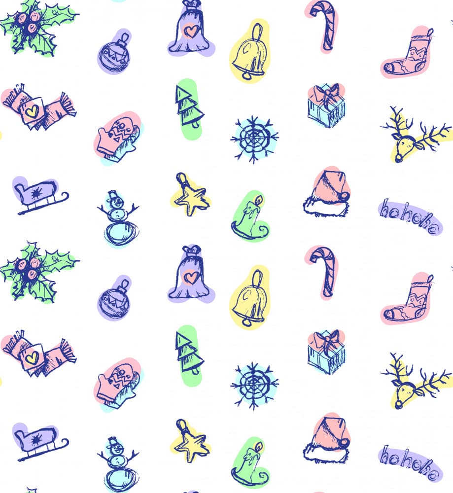 Cute Christmas Doodles by Marika Barsrsind β canvas wall art