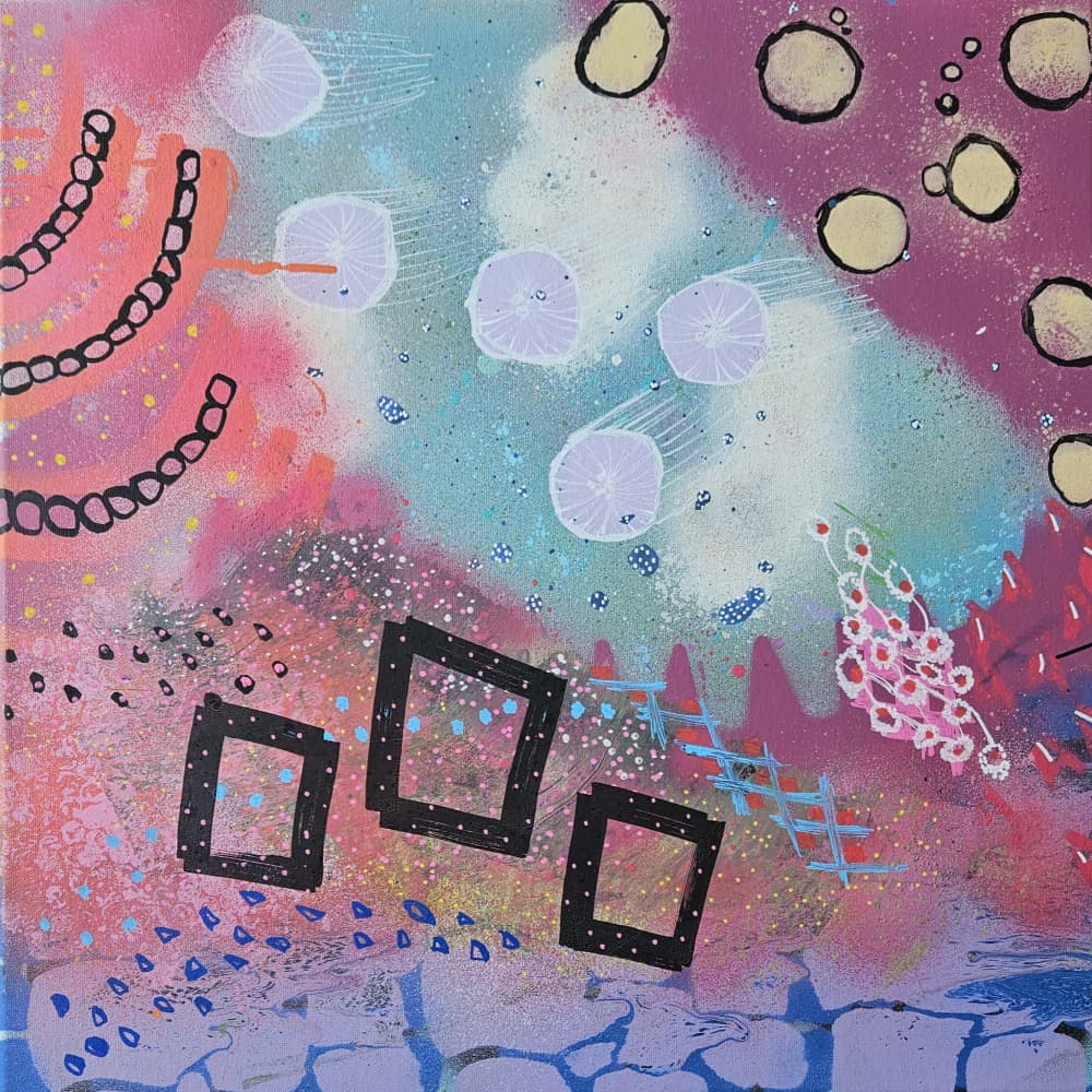 Vibrant Abstract Forms by Olea Huuska — canvas wall art