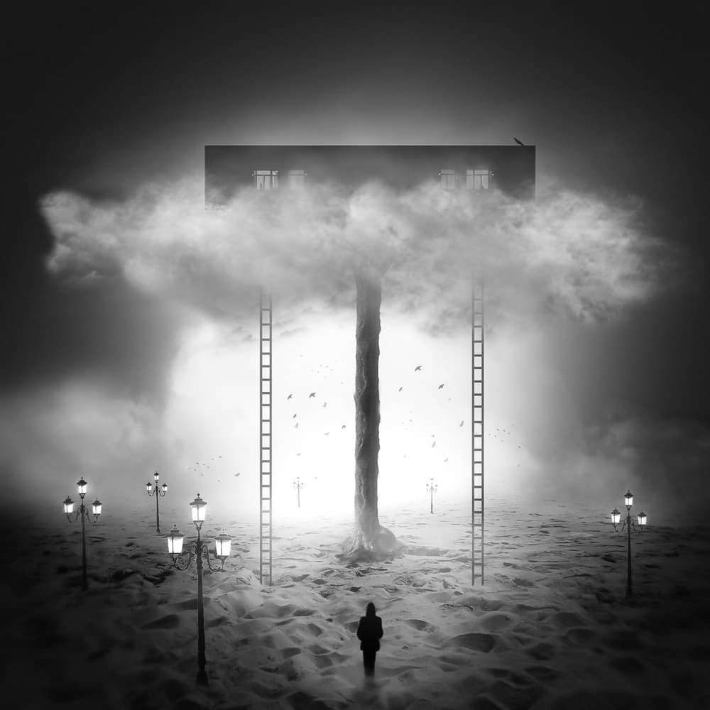 Ascent to the Cloud House by Nic Keller — canvas wall art