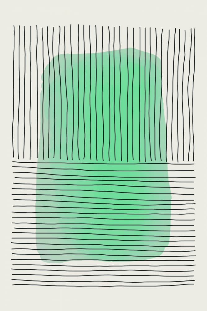 Green Lines Abstraction by jay stanley — canvas wall art