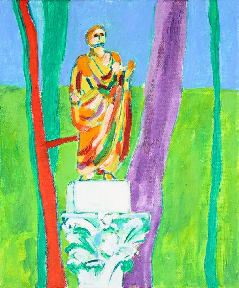 Colorful Garden Statue by Tamara Jare — canvas wall art