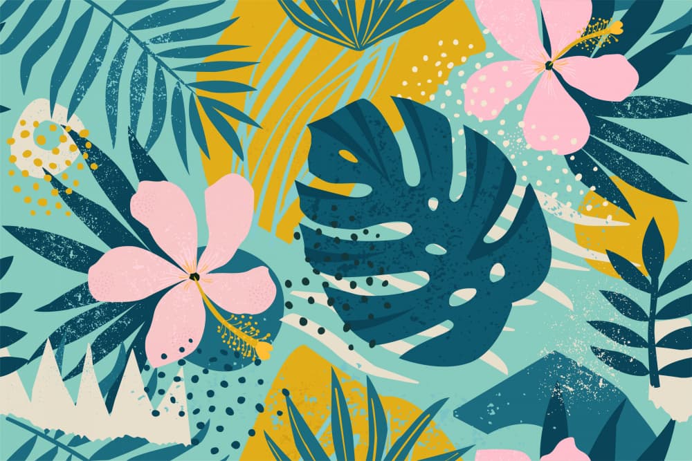 Tropical Floral Pattern by Angelina Bambina — canvas wall art