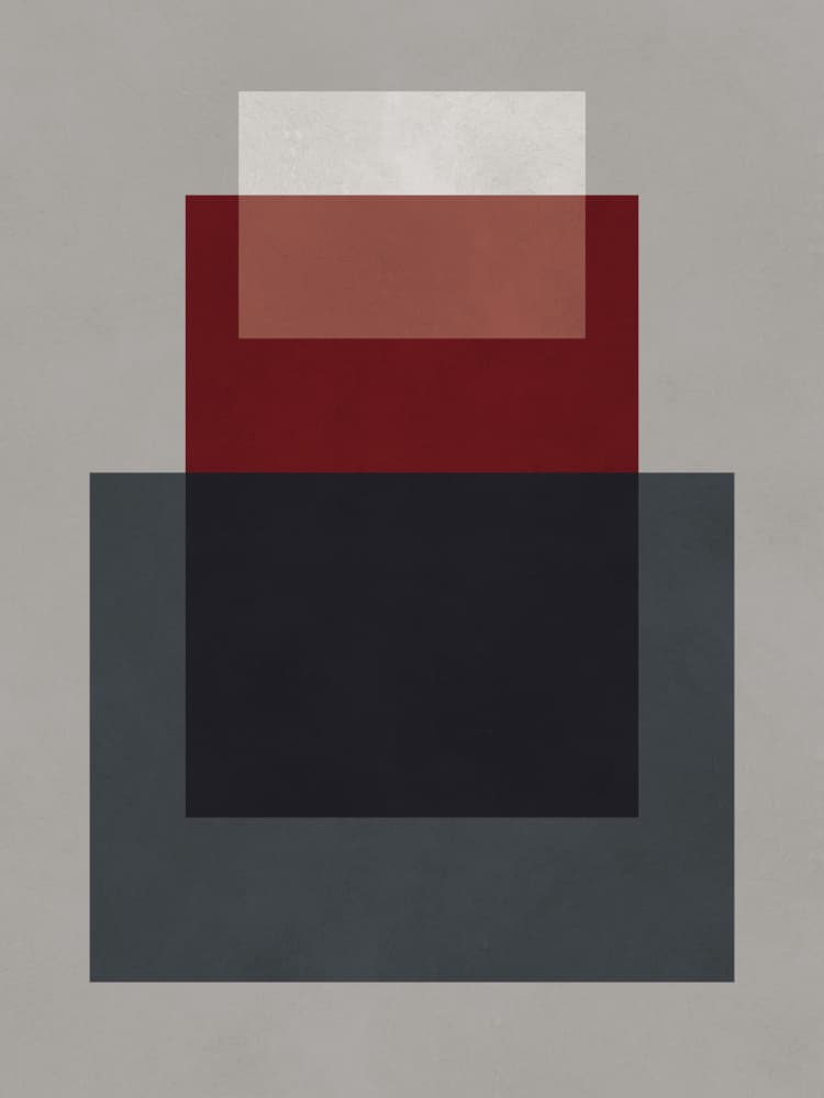 Abstract Red Gray Layers by Vitor Costa — canvas wall art