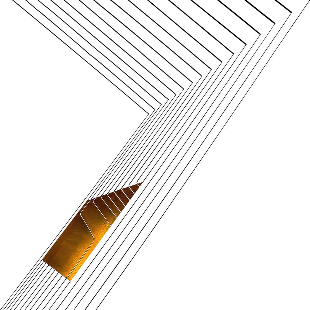 Golden Geometric Lines by Gilbert Claes — canvas wall art
