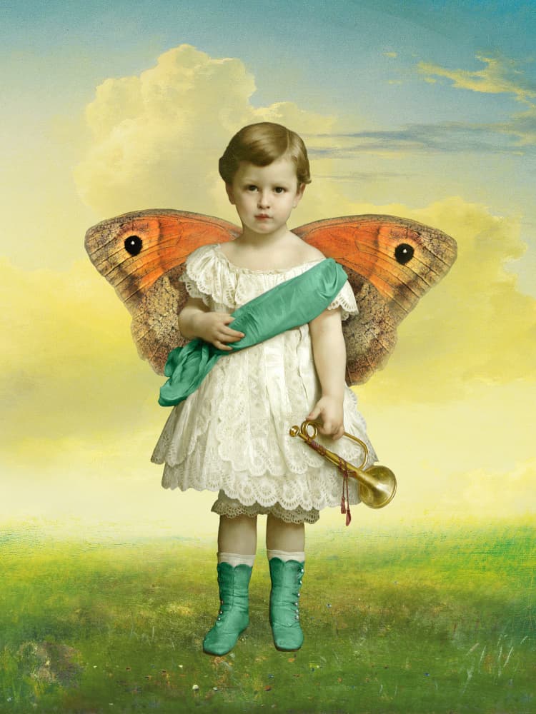 Little Fairy Boy Portrait by Marja van den Hurk — canvas wall art
