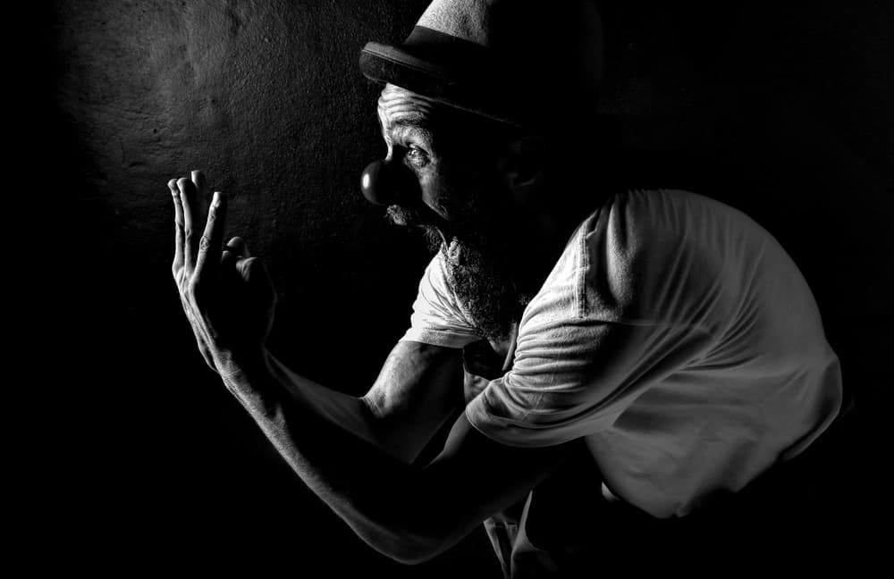 Dramatic Clown Profile by Paulo Medeiros — canvas wall art