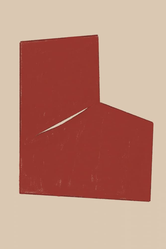 Bold Red Cut by THE MIUUS STUDIO — canvas wall art