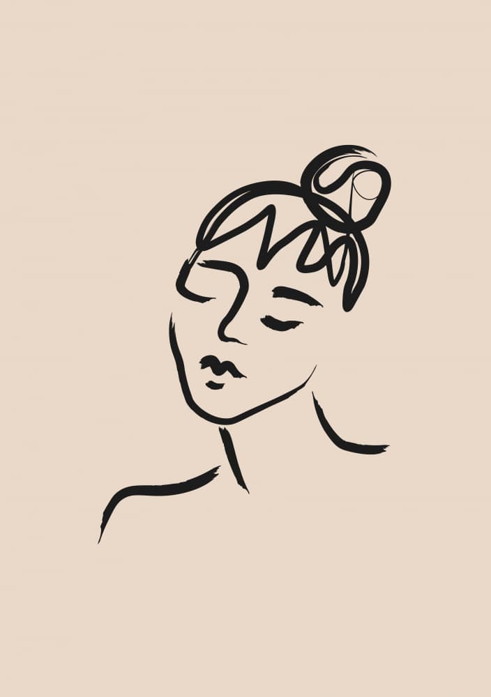 Quiet Thoughtful Profile by Caroline Gräntz — canvas wall art