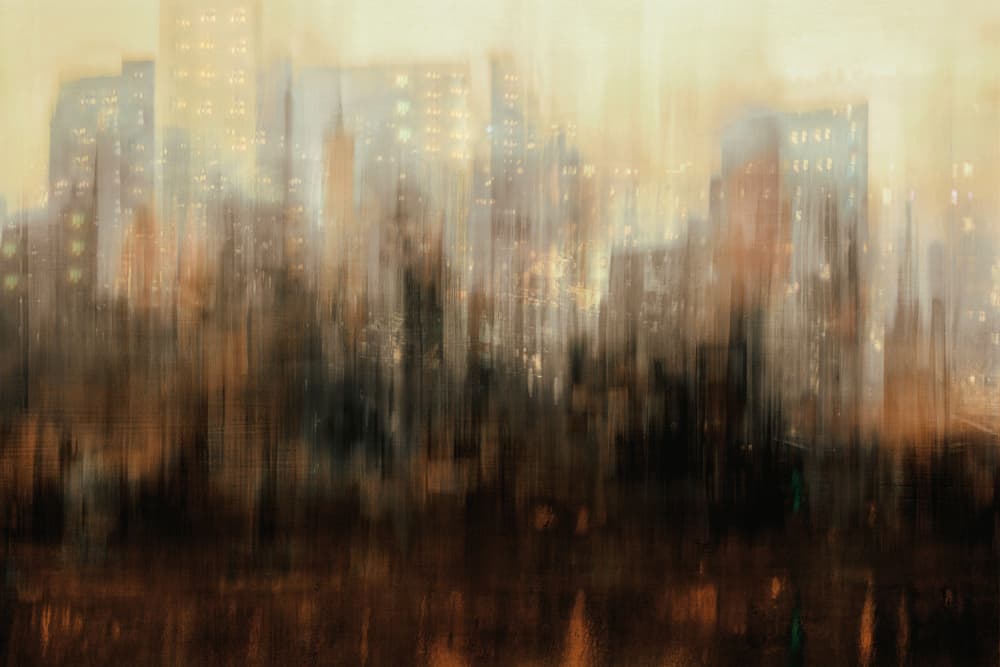 Blurred City Glow by Christina Sillen — canvas wall art