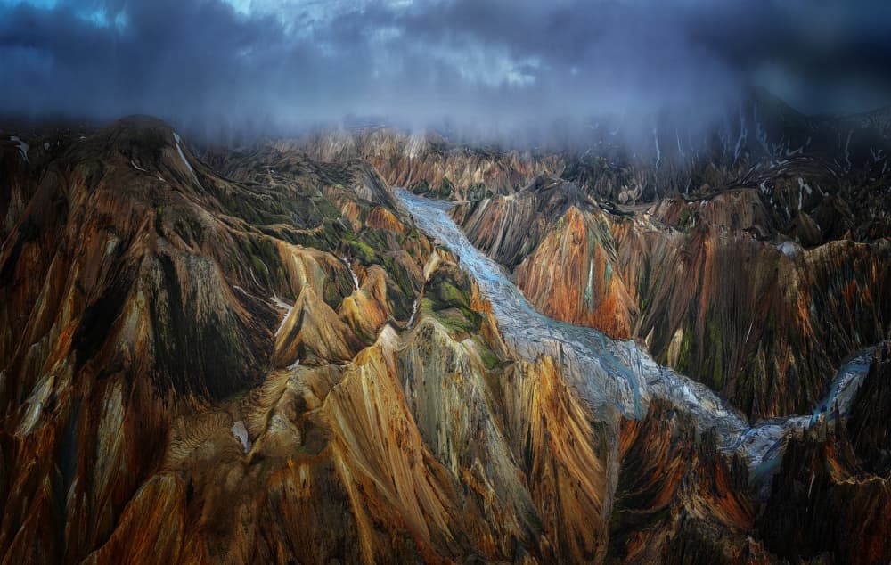 Colorful Mountain Valley by Yuan Su — canvas wall art
