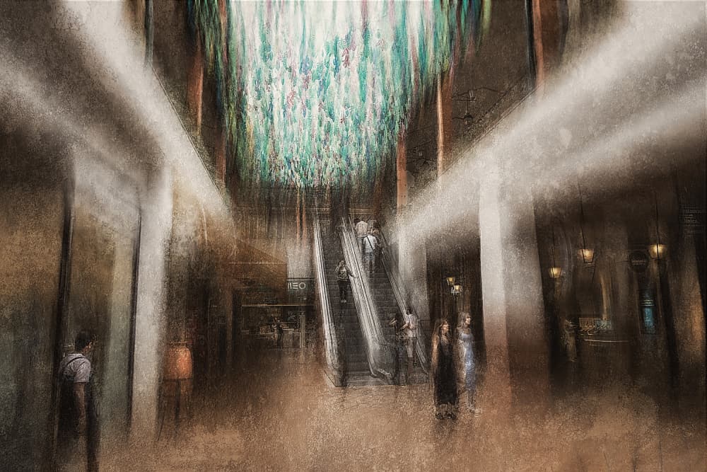 Urban Interior Blur by Jan van der Linden — canvas wall art