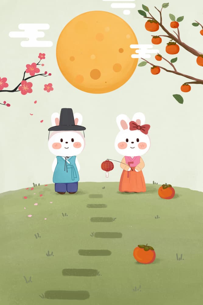 Moon Festival Rabbits by Xuan Thai — canvas wall art