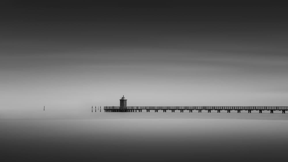 Minimalist Ocean Pier by Thomas de Franzoni — canvas wall art