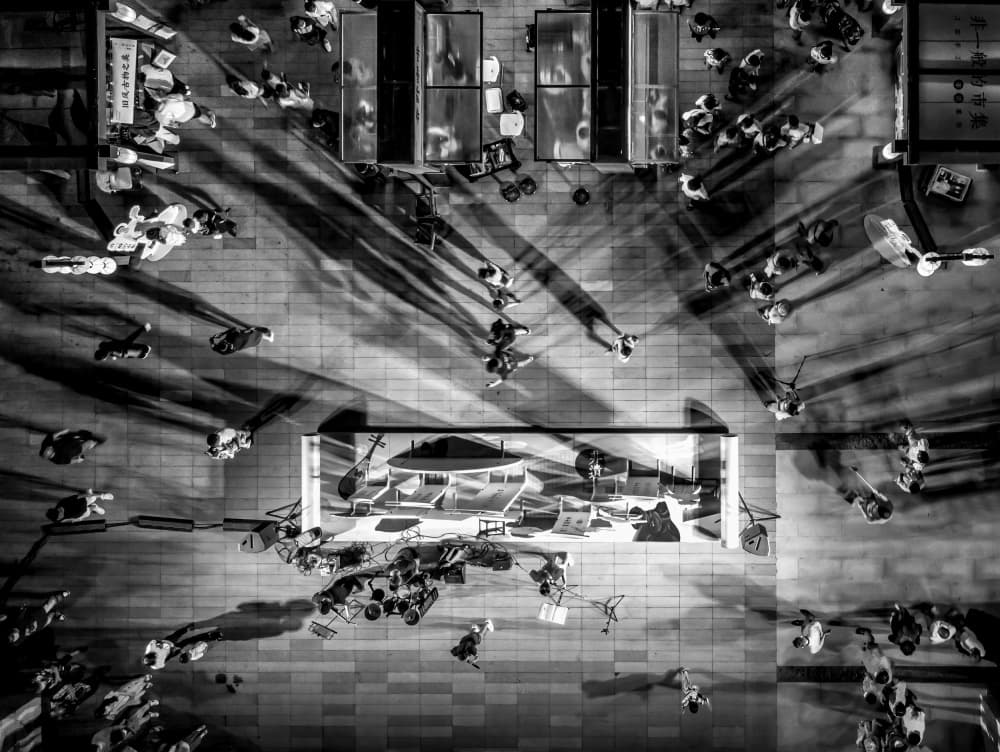 Dynamic City Shadows by Irene Wu — canvas wall art