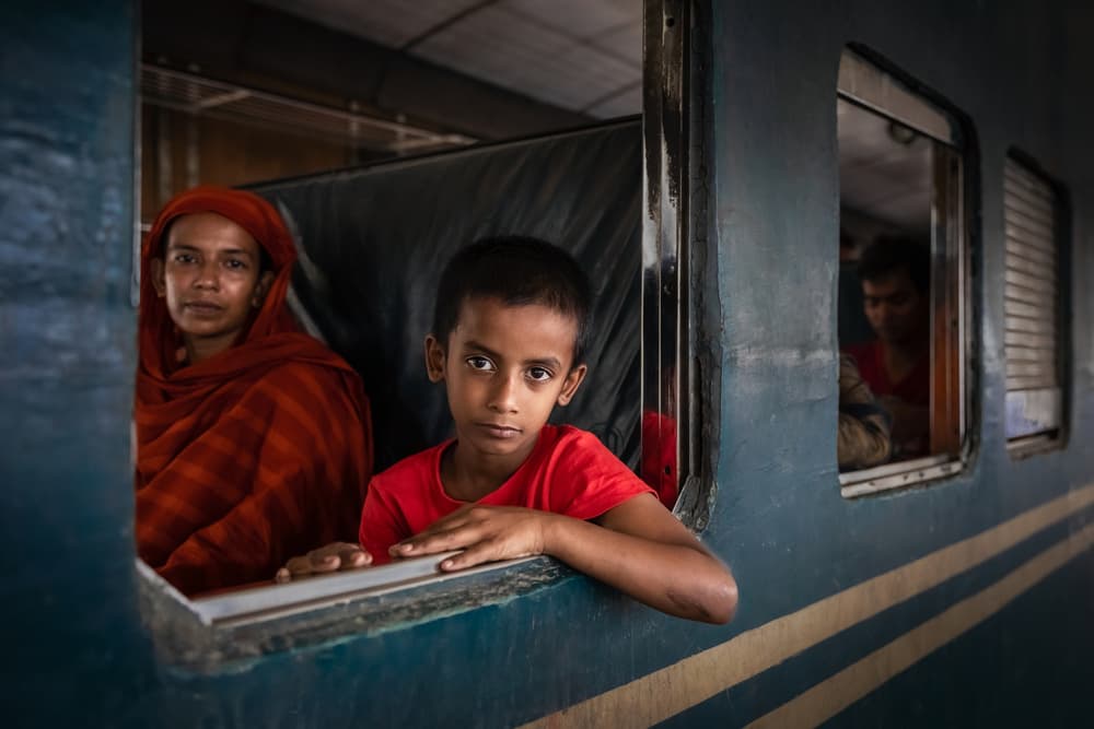 Boy At Train Window by Richard Huang — canvas wall art