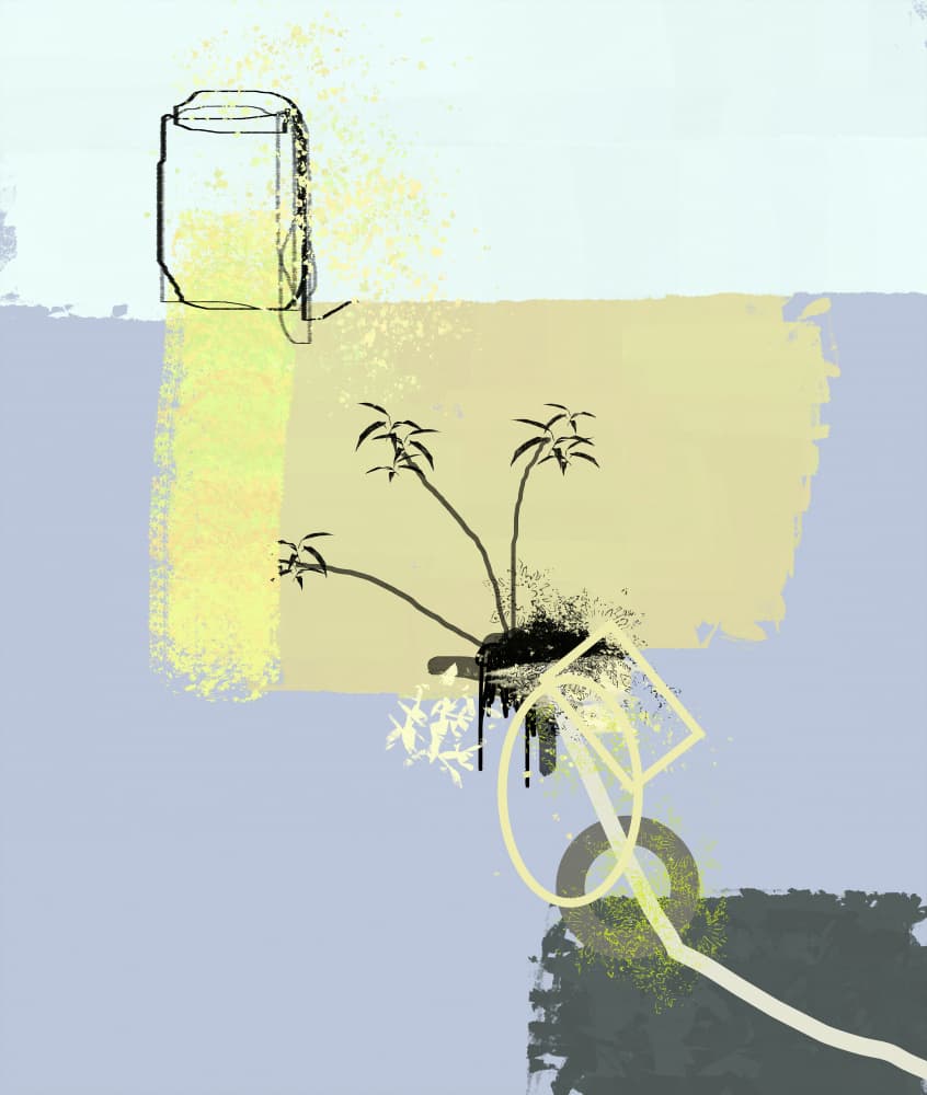 Modern Abstract Plant by Pelin Atilla — canvas wall art