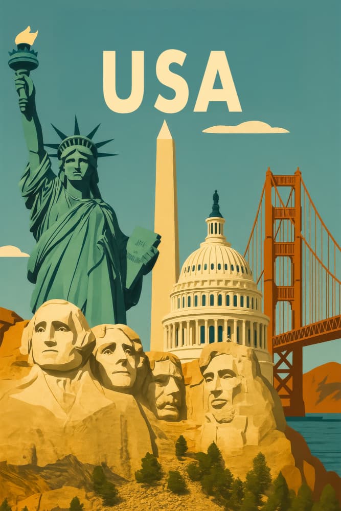 Visit the USA by Taudalpoi — canvas wall art