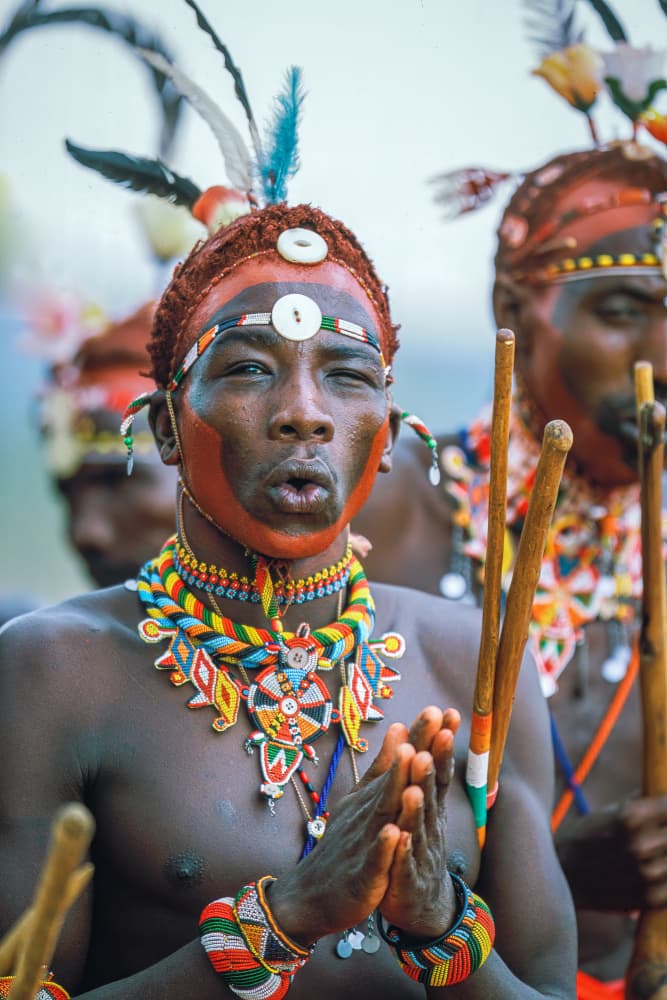 African Man's Ritual Attire by Jeffrey C. Sink — canvas wall art