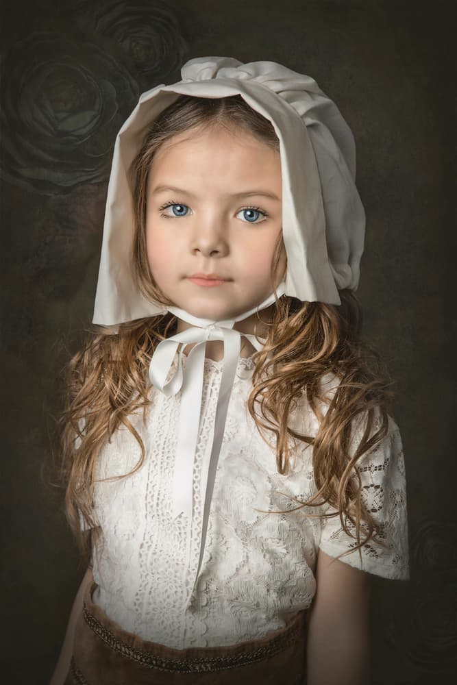 Innocent Bonnet Girl by Carola Kayen-Mouthaan — canvas wall art