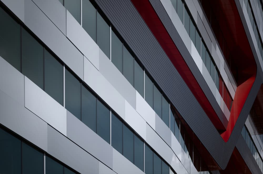 Modern Red Facade by Jeroen van de Wiel — canvas wall art