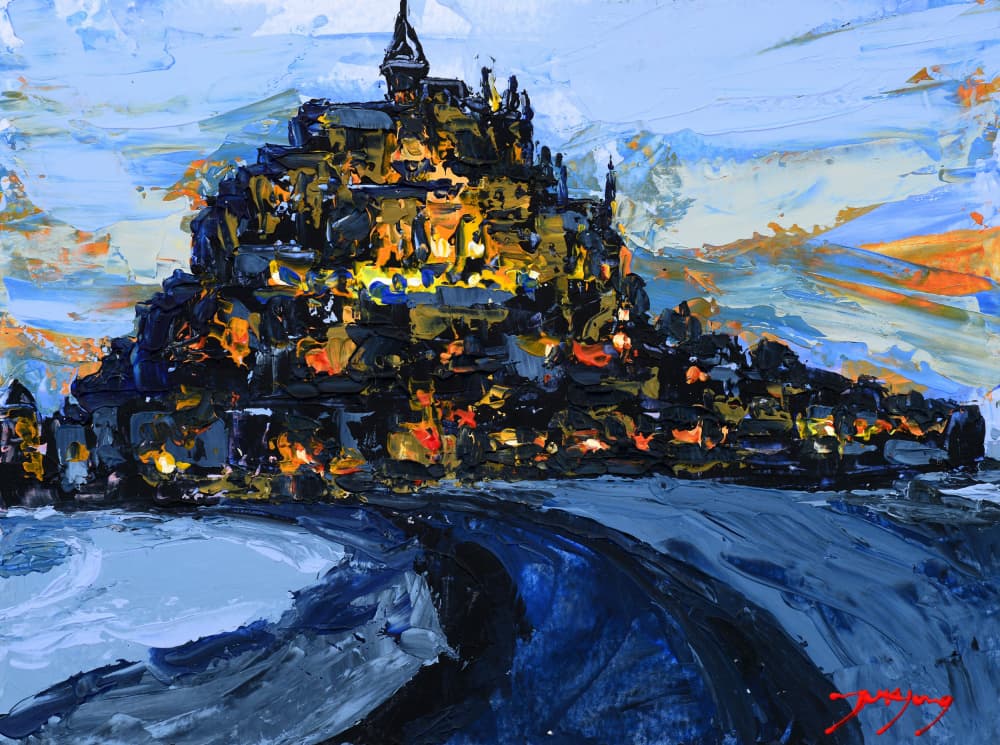 Illuminated Night Castle by Jukyong Park — canvas wall art