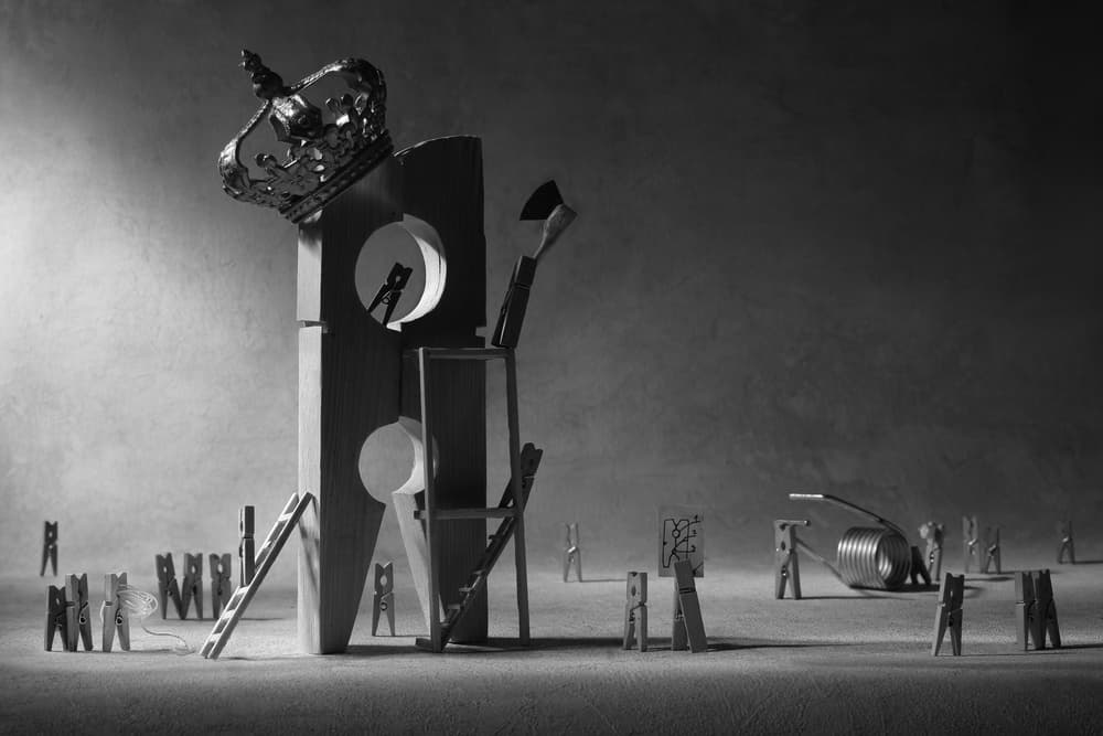 Surreal Clothespin Artist by Victoria Glinka — canvas wall art