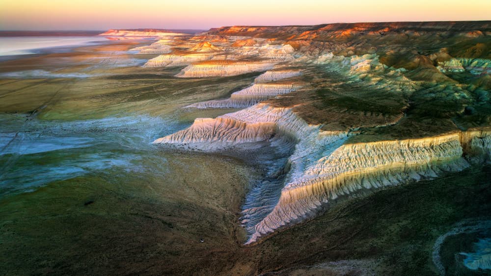 Golden Hour Desert Cliffs by Ricardo Gayan — canvas wall art