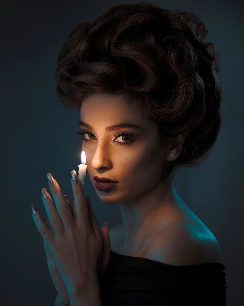 Candlelight Portrait by Amin Hamidnezhad — canvas wall art