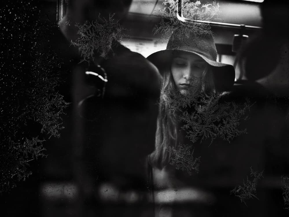 Frosted Window Portrait by Elena Raceala — canvas wall art