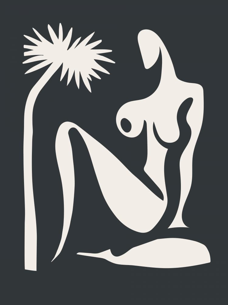 Abstract Tropical Nude by The Printable Studio — canvas wall art
