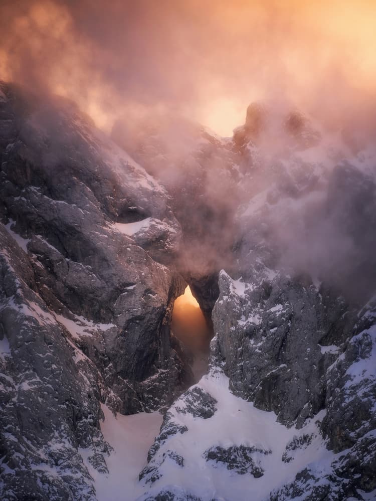 Golden Mountain Arch by Ales Krivec — canvas wall art